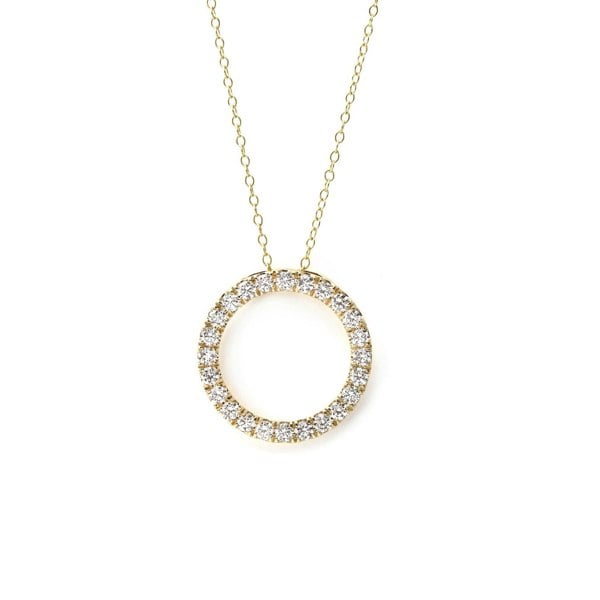 Say It With 1 Carat Lab Grown Diamond Circle Pendant Necklace - 9ct Gold