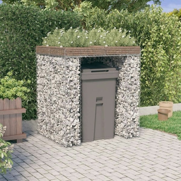 Berkfield Gabion Wall for Garbage Bin 110x91x120 cm Galvanised Iron