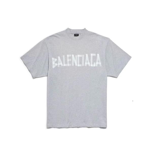 Balenciaga Taped Logo T-Shirt   in  Grey