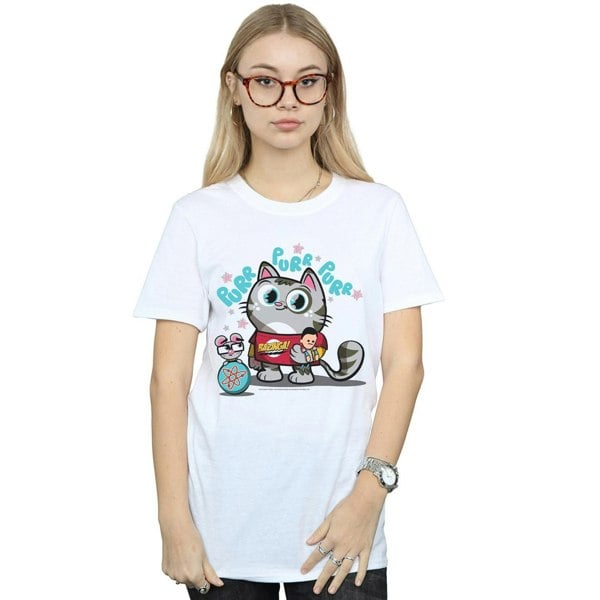 The Big Bang Theory Womens Bazinga Kitty Cotton Boyfriend T-Shirt - White