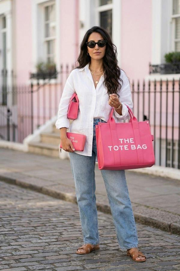 Sophia Tote Bag Set - Pink