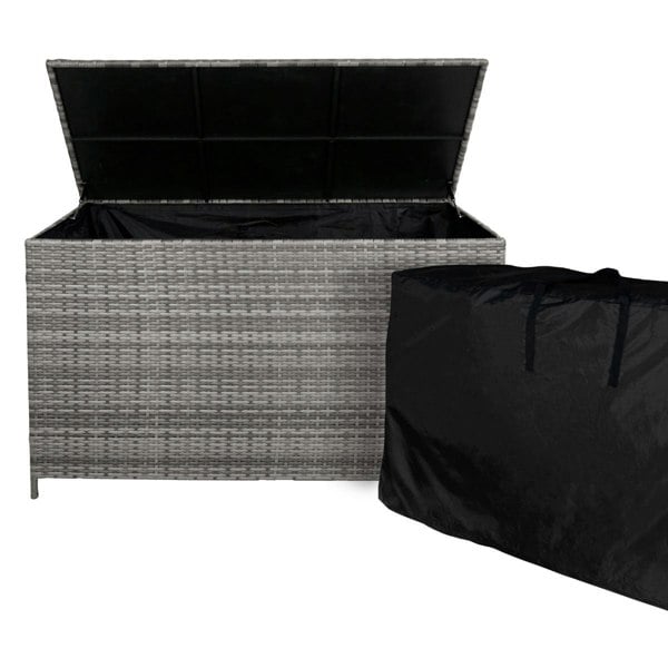 Jardi Rattan Corner Set & Cushion Storage Box - Grey