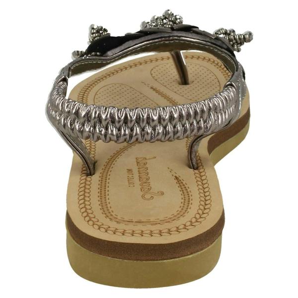 Savannah Ladies Savannah Beaded Flower Trim Sandals