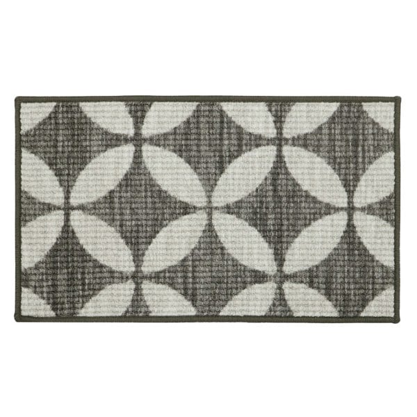 JVL Fiora Machine Washable Door Mat, 44x75cm, Pewter