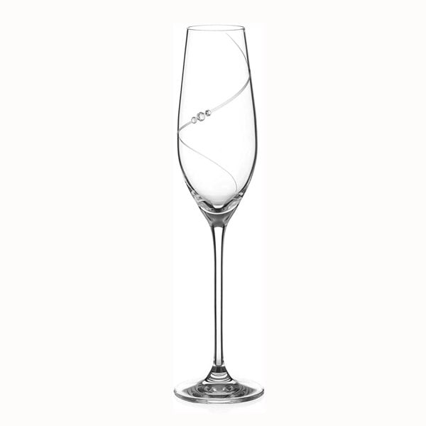 Diamante Silhouette Champagne Flute Adorned with Swarovski® Crystals - Single Glass