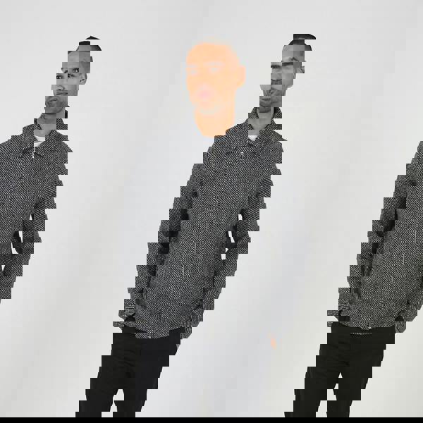 Brave Soul Grey Wool-Look Harrington Jacket - Grey Image 1