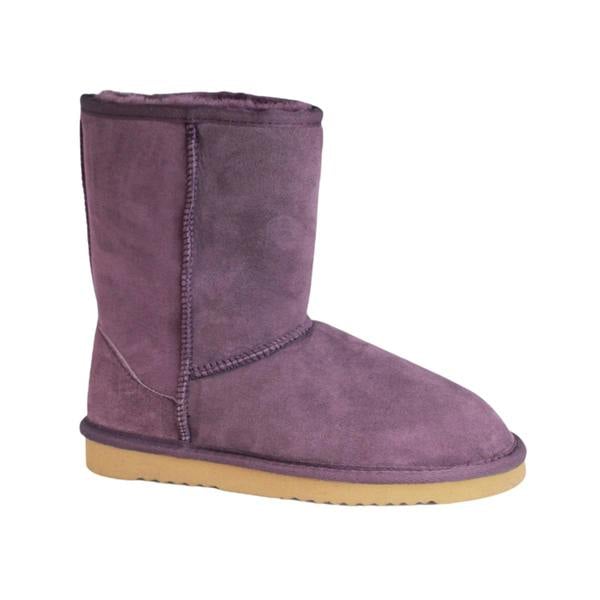 Eastern Counties Leather Womens Jodie Sheepskin Short Plain Boots - Purple