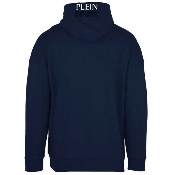 Plein Sport Patch Logo Taped Hood Navy Blue Hoodie S