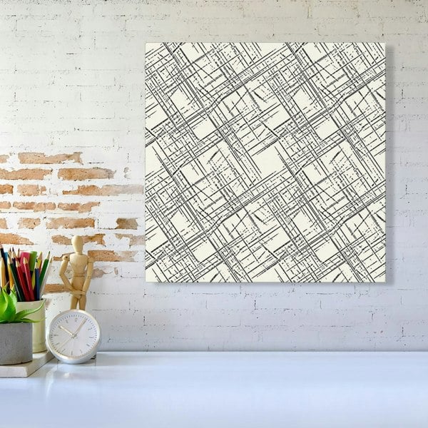 Warren Reed Monochrome Distressted Pattern Canvas