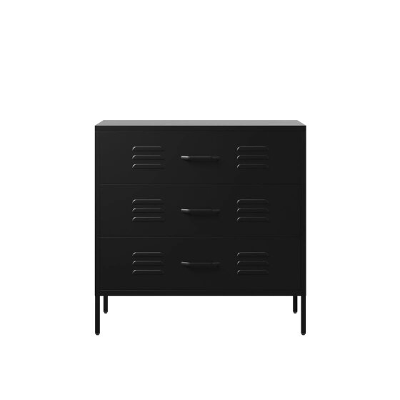 Wyld Haus Flamingo Black Metal Storage Chest 3 Drawers