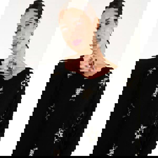 Blue Vanilla Diamante Pearl Star Jumper