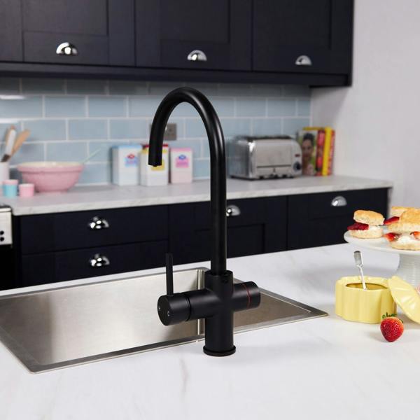 Impromta 3 in 1 Biometric Swan Neck Boiling Water Tap | Matt Black Finish