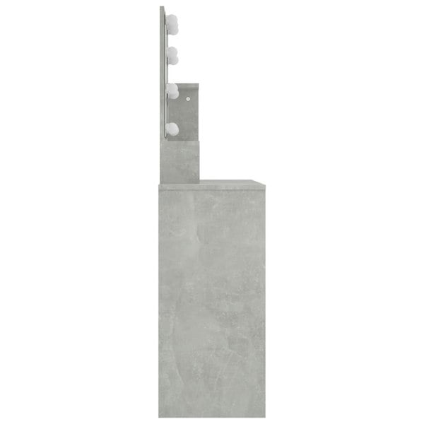 Berkfield Dressing Table with LED Concrete Grey 86.5x35x136 cm