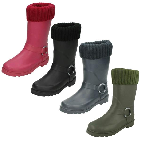 Spot On Girls Spot On Ring Strap Wellington Boots