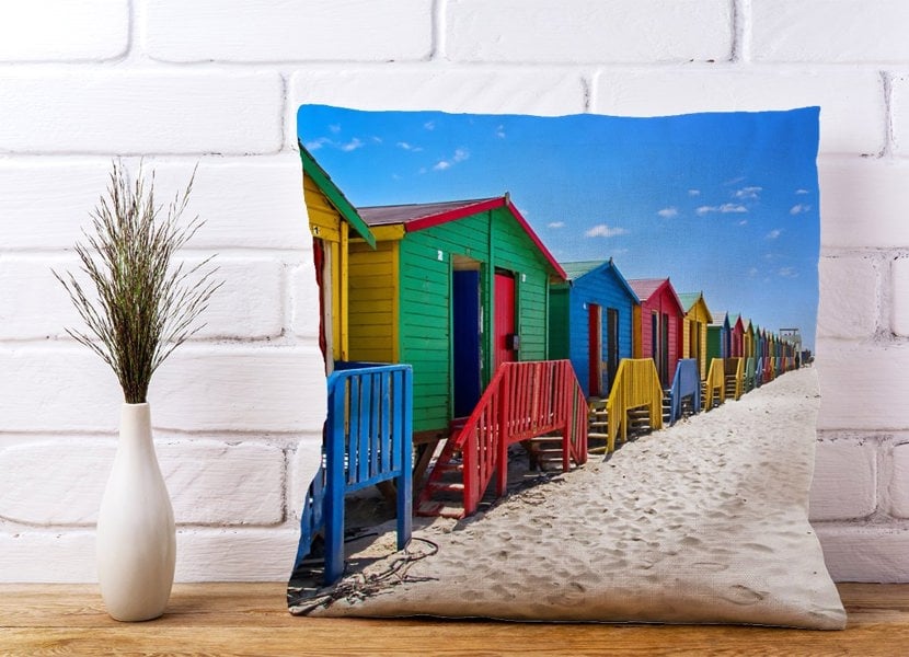 Warren Reed Beach Huts At Muizenberg Beach Cushions