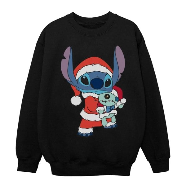 Disney Girls Lilo And Stitch Stitch Christmas Sweatshirt - Black