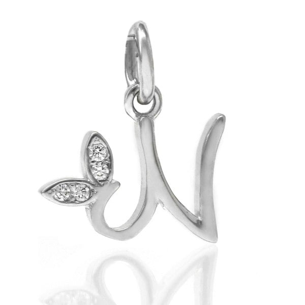 Say It With Winged Initial Charm - Sterling Silver