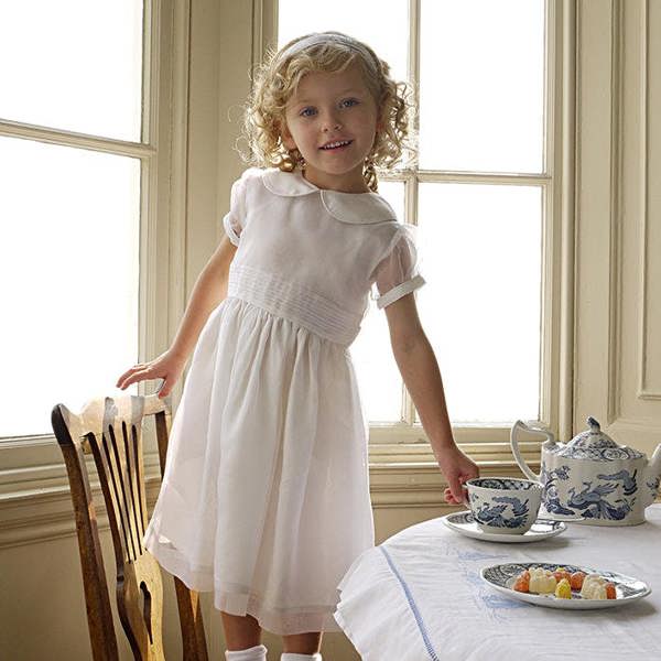 Rachel Riley Organza Pintuck Dress