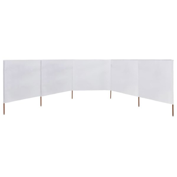 Berkfield 5-panel Wind Screen Fabric 600x160 cm Sand White