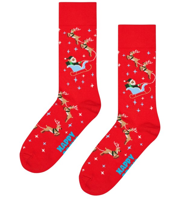 Happy Socks Sleigh Socks, Red