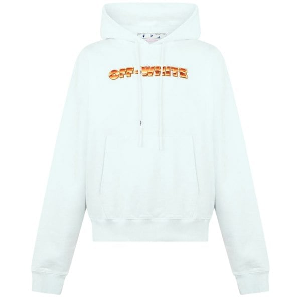 Off-White Orange Metal Arrow Logo Skate White Hoodie XS