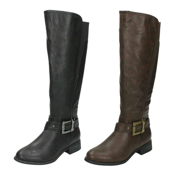 Spot On Ladies Spot On Knee High Boots