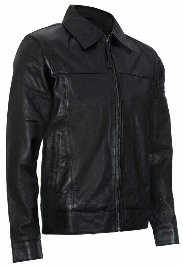 Infinity Leather Mens Retro Classic Nappa Leather Biker Jacket