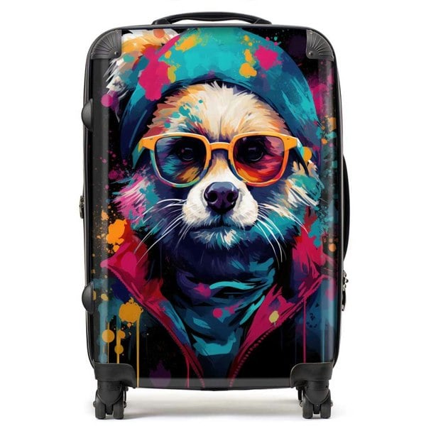 Warren Reed Multi Coloured Splashart Dog Suitcase