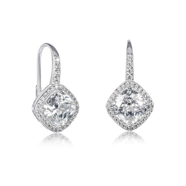 namana 925 Sterling Silver Leverback Cushion Shaped Drop Earrings For Women