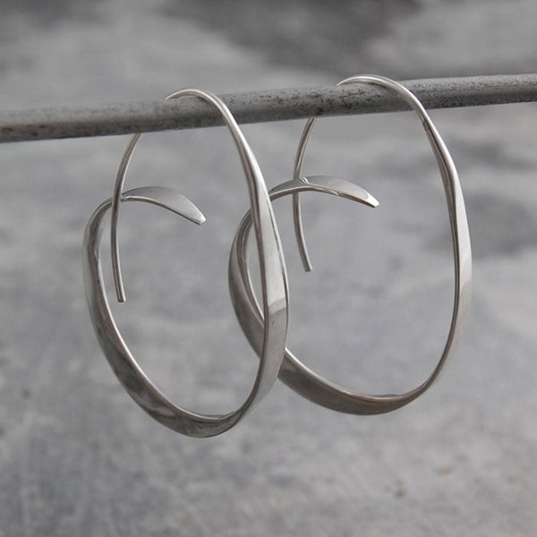 Tapered Silver Hoop Earrings - Otis Jaxon Silver Jewellery