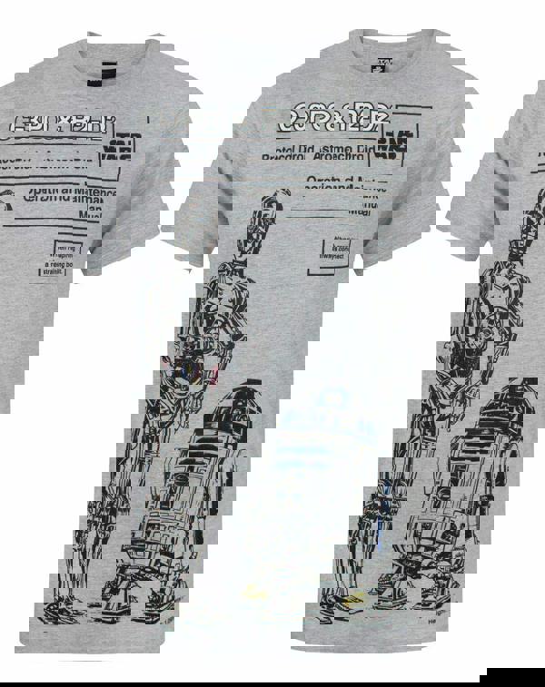 Star Wars Mens Grey R2-D2 Short Sleeved T-Shirt