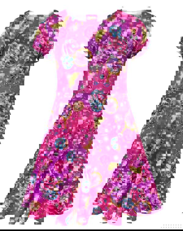 Shopkins Girls Pink Short Sleeve Skater Dress