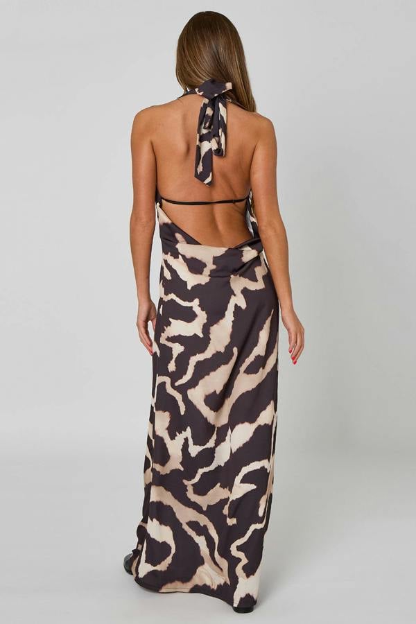 Urban Bliss Tort Halter Cowl Maxi Dress