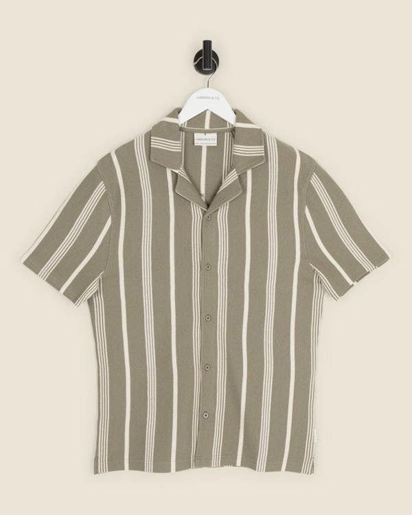Larsson & Co Hannes - Waffle Stripe Short Sleeve Shirt