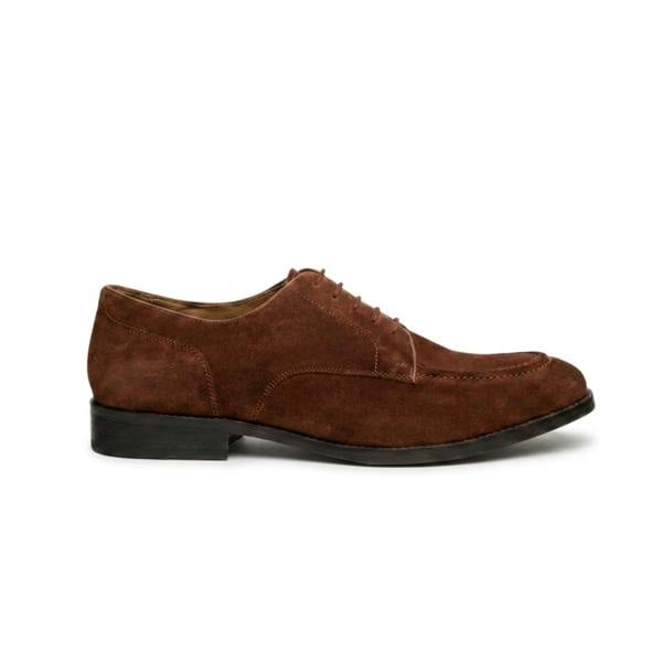House Of Cavani Brera - Men's Brown Suede Classic Lace-Up Derby Shoes
