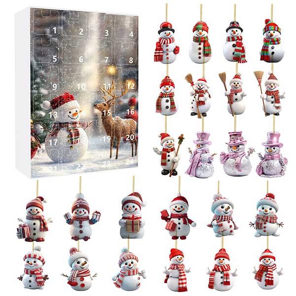 Leaper Cute Snowman Acrylic Ornament Christmas Countdown Advent Calendar