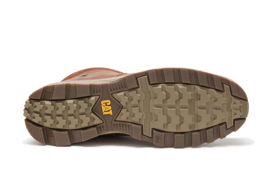 Caterpillar CAT (Caterpillar) Men's Elude Waterproof Brown Leather Safety Work Boots