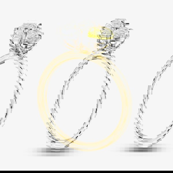 T. H. Baker 9ct Two Colour Gold Certified 1.79ct Emerald & Pear Cut Lab Grown Diamond Dress Ring PO6878-SS2S02