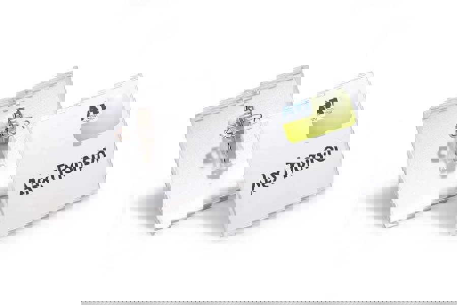 Durable CLICK FOLD Convex Clip & Pin Name Tag Badge Holder | 25 Pack | 54 x 90mm