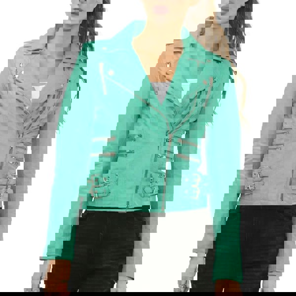 Leather Company Women's Real Lamb Nappa Leather Vintage Biker Jacket