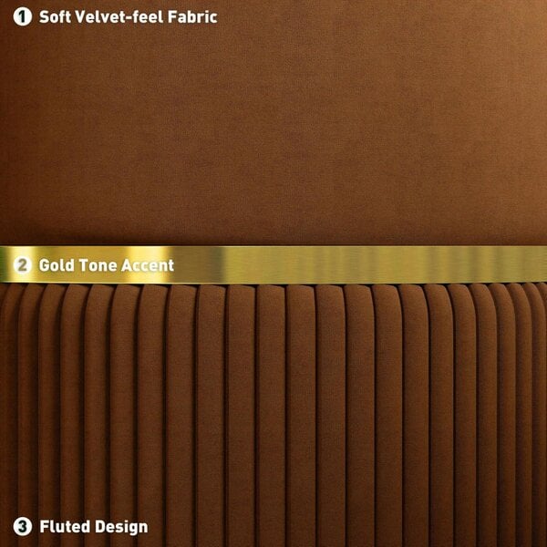 Wyld Haus Rapa Etched Velvet Brown Storage Ottoman With Gold Detail
