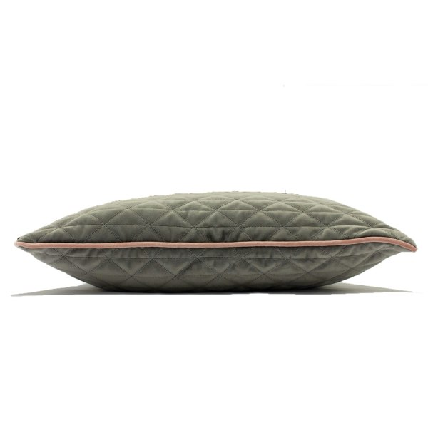 Riva Home Quartz Cushion Cover with Geometric Diamond Design - Charcoal Grey/Blush Pink