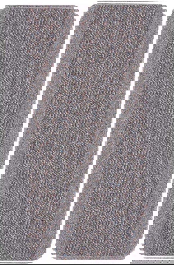 Machine Washable Designer Mats Bordered Design in Grey | The Rugs