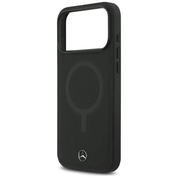 Mercedes Plain Smooth Leather Case with MagSafe for iPhone 17 Pro Max 6.9" Black - MEHMP17X23RCMK
