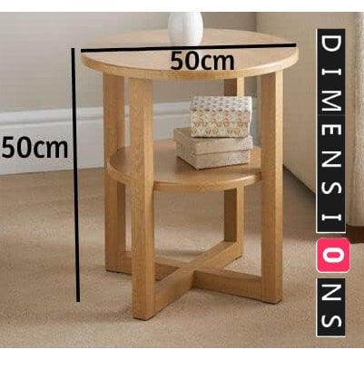 Modcraft Small Side Table with Shelf Round Coffee Table for Living Room Bedroom or Hallway