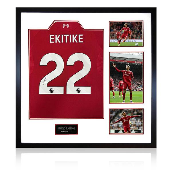 Hugo Ekitike Signed Liverpool Shirt Elite Frame (ACG Cert)