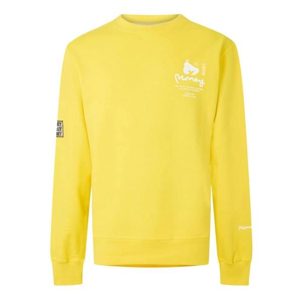 Money Mens Copyright Crew Neck Sweatshirt - Yellow - 