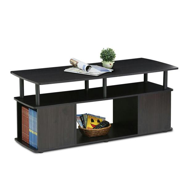 WALPLUS JAYA Utility Design Coffee Table, Black Sturdy Sleek Design For Home Office (Black)