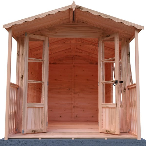 Shire Kensington 7x10 & Verandah 12mm interlock  Clad wooden Summerhouse - Best Shed