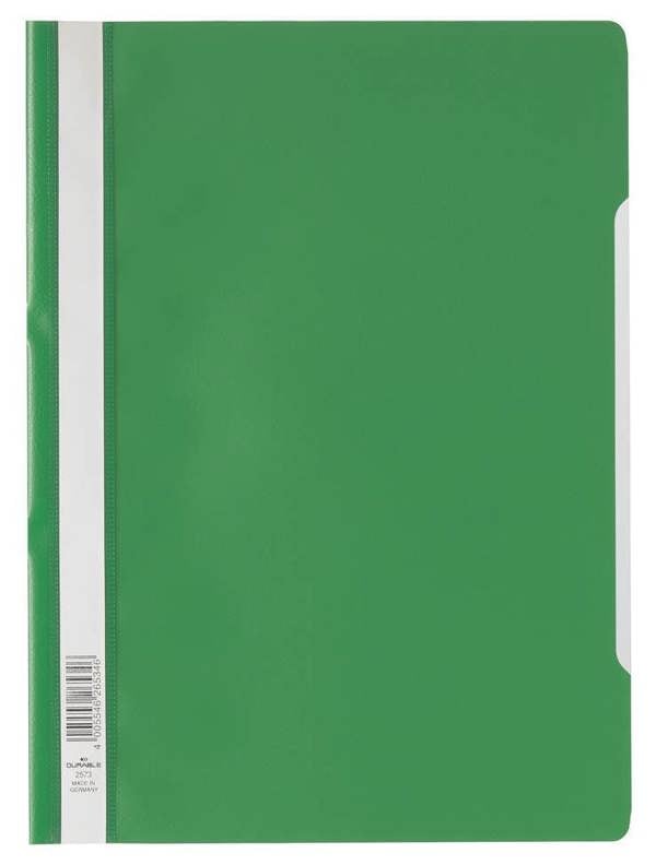 Durable Clear View Project Folder Document Report File | 25 Pack | A4 Green